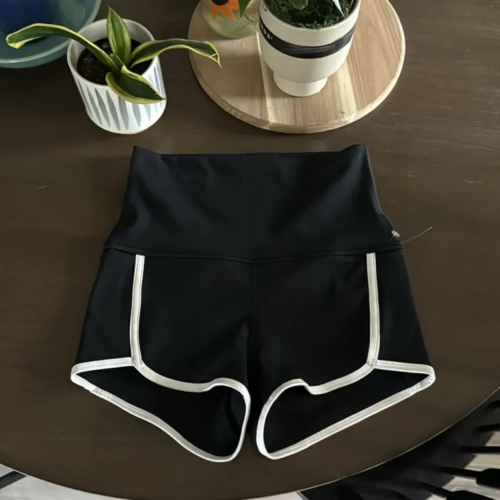 NWOT Free People Island Shorts Ultra High Rise Cheeky Black Pocket Compression